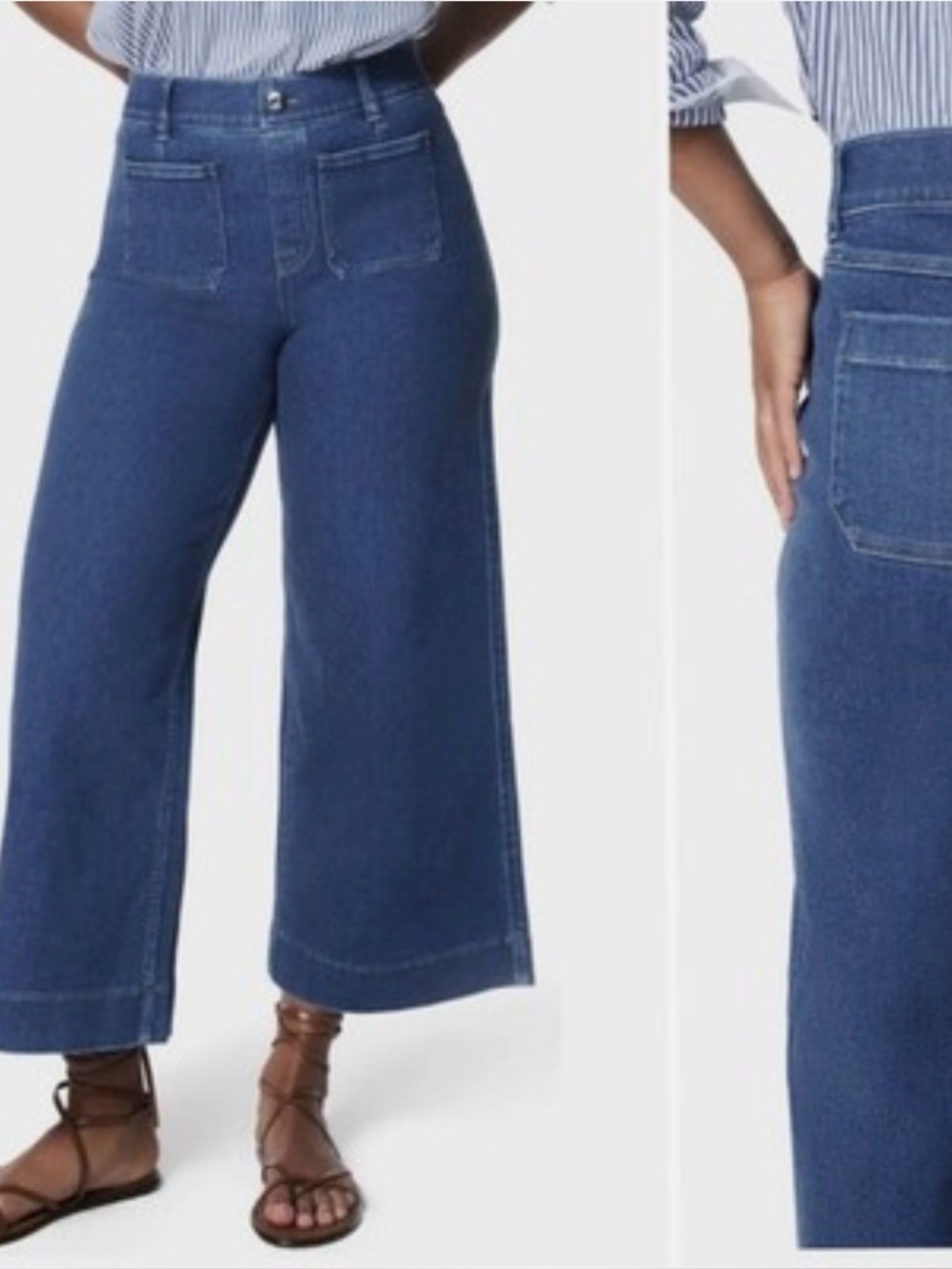 SPANX SPANXshape EveryWear Cropped Wide Leg Jeans Size XL